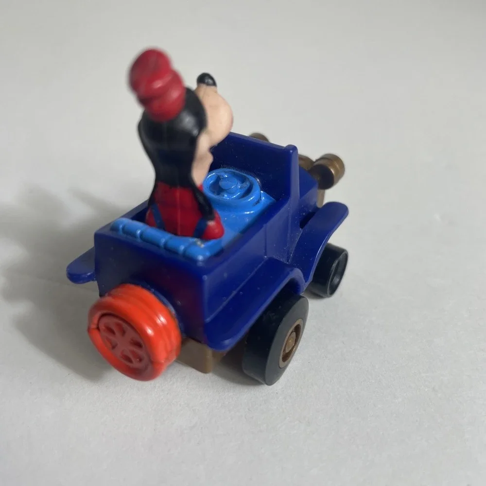Vintage Disney Goofy Pull Back Car 1988 Blue McDonald's Collectible Toy‎ Works